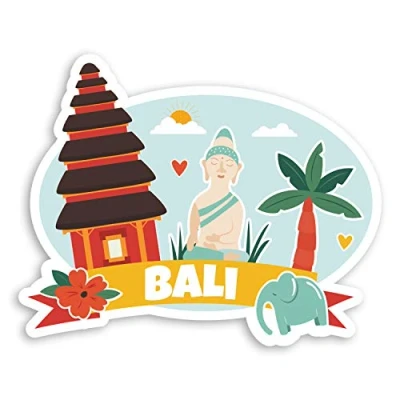 Image of 2 x 10cm Fun Bali Vinyl Stickers Indonesia Travel Luggage Sticker #34618 (10cm Wide)