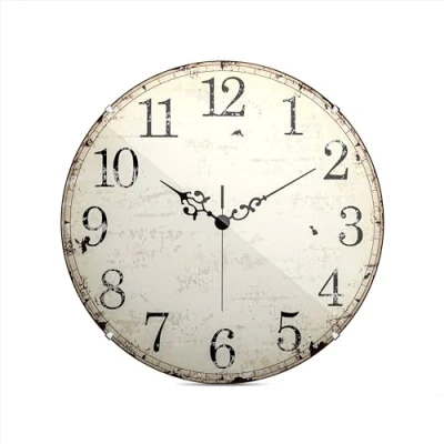 Image of Mebus Wall Clock, Plastic Glass, Antique, 20 cm