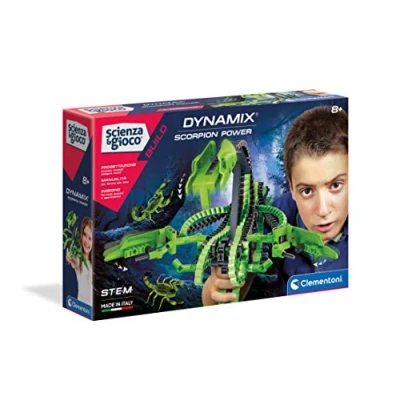 Image of Clementoni 19213 Science and Game Build Dynamix Scorpion Power, Flexible Construction Set, Scientific Play (Italian Version), Children 8 Years Old+, Made in Italy, Multi Coloured