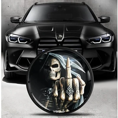 Image of Biomar Labs Front Hood Trunk Tuning Badge 82 mm Compatible with BMW Emblem 51148132375 Skull EO 25