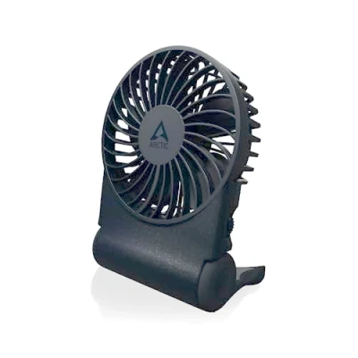 Image of ARCTIC Summair 2Go (Dark Blue) Rechargeable Powerful Handheld Fan with Stand, Infinitely Variable Speed, 4 77h Running Time, USB C Connection (incl. A Cable) Dark Blue