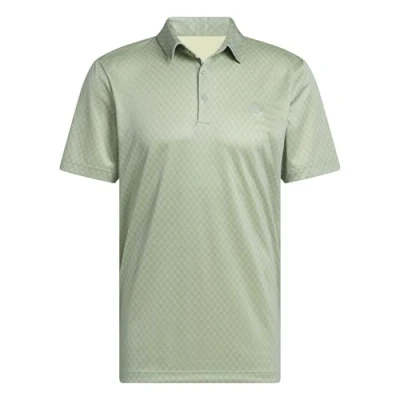 Image of adidas Men&#039;s Mens CORE Allover Print Polo Shirt, Silver Green/Pure Sulfur, S