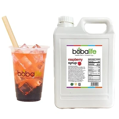 Image of Bobalife Raspberry Bubble Tea Syrup (2.5kg) 50 60 Servings (Variable Serving Size) Premium &amp; Authentic Ingredients Vegan Gluten Free