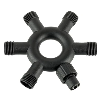 Image of HUAREW Splitter Connector for Fairy Lights, 6 Way Connector, Waterproof Two Pins Outdoor String Light Splitters Christmas Icicle, Curtain, Grid, and Globe Lights