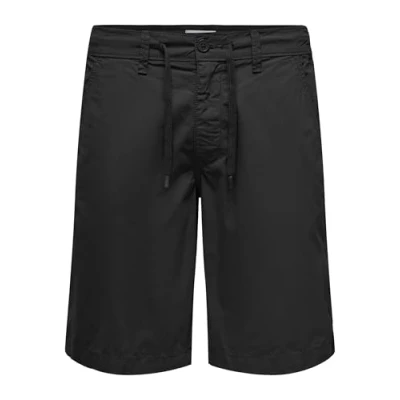 Image of ONLY &amp; SONS Men&#039;s Onsloc 0157 Shorts, Black, M