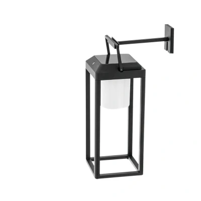 Image of Lucande LED wall light Tilena, angular, black, aluminium