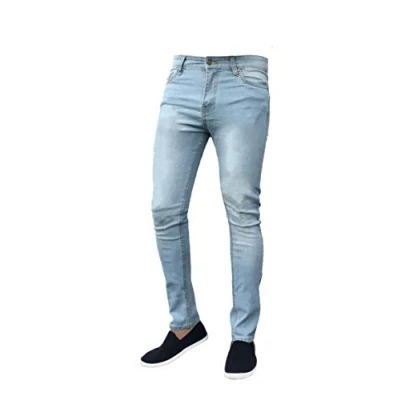 Image of Mad Ink Mens Denim Super Stretch Skinny Slim FIT Jeans All Waist &amp; Leg Sizes (36W X 34L, Stonewash)