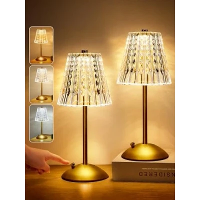 Image of One Fire Touch Lamps Bedside Set of 2,10 Way Dimmable for Bedroom Lamp,3 Colors Table Living Room,Rechargeable Lamp,Battery Lamp, Cordless Lamp Battery Operated