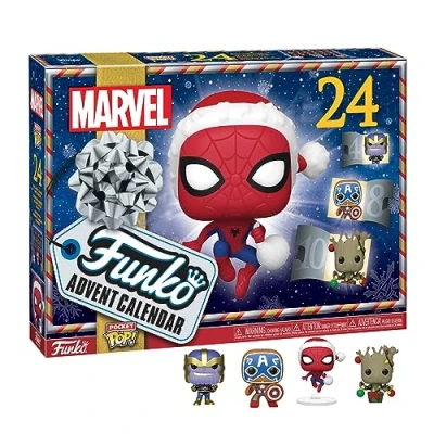 Image of Funko Advent Calendar: Marvel Holiday Groot Comics 24 Days Of Surprise Collectable Vinyl Mini Figures Mystery Box Gift Idea Xmas for Girls, Boys &amp; Kids