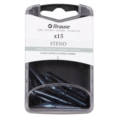 Image of Brause 150361B Writing nibs for nib holder Box of 15 Steno Made in Germany