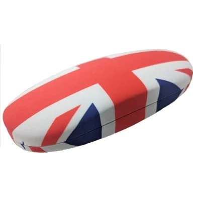 Image of Union Jack British Flag Hard Unisex Glasses Case Red White Blue Medium