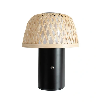 Image of Lindby LED rechargeable table lamp Nifelia, bamboo, CCT, dimmable