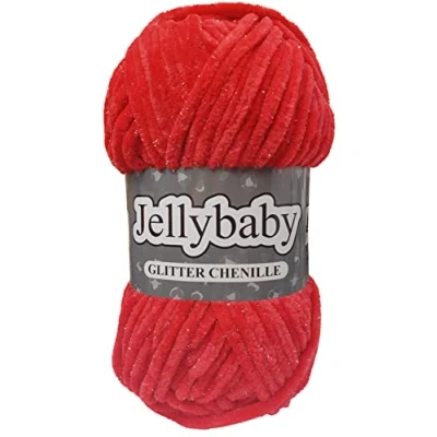 Image of Cygnet Jellybaby Glitter Chenille Chunky Knitting Yarn (Firecracker 016)