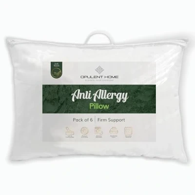 Image of Opulent Home Luxury Microfibre Pillow Anti Allergy Hotel Quality 6 Pack Firm Set