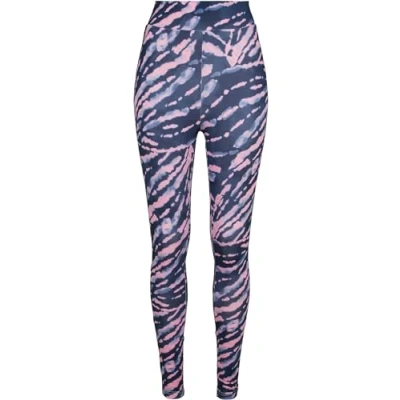 Image of Urban Classics Women&#039;s Leggings Ladies High Waist Tie Dye Hose Dress Pants, Darkshadow/Pink, M