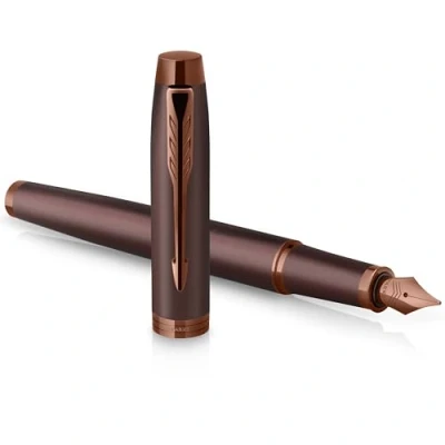 Image of PARKER IM Monochrome Fountain Pen Burgundy Finish and Trims Fine Point Blue Ink Gift Box