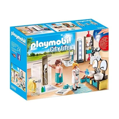 Image of Playmobil 9268 City Life Bathroom with Working Lights, Fun Imaginative Role Play, PlaySets Suitable for Children Ages 4+