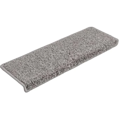 Image of vidaXL Carpet Stair Treads (15pcs, Grey) Sound Dampening, Non Slip, Scuff Resistant, Easy to Install, Washable PP Tufted Mats.