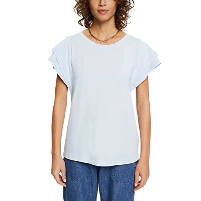 Image of ESPRIT Women&#039;s 032EE1K305 T Shirt, 440/LIGHT Blue, Standard