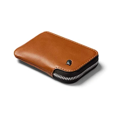 Image of Bellroy Card Pocket (Small Leather Zip Holder Wallet, Holds 4 15 Cards, Coin Pouch, Folded Notes) Caramel