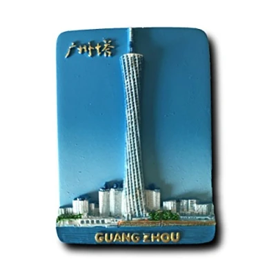 Image of 3D Guangzhou Tower Refrigerator Magnet,Tourist Souvenirs,Resin Fridge Magnet Home and Kitchen Decoration