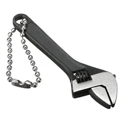 Image of Mini Adjustable Spanner, 2.5&quot; Small Steel Spanner Jaw Wrench HATOOLHA® Hand Tools for Industry and Auto Repair (Black)