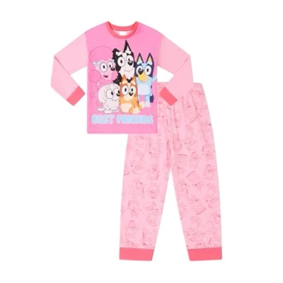 Image of Bluey Girls Best Friends Long Pyjama Set Kids PJ&#039;s (6 7 Years) Pink