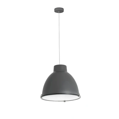 Image of Charlotte 1 Light Dome Ceiling Pendant White, Dark Grey, E27