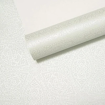 Image of SOPHIE LAURENCE Sage Green Floral Damask Wallpaper Shimmer Textured, Washable, Strippable, 10.05m x 0.52m Roll Paste The Paper or Wall, Elegant Home Décor