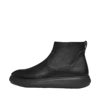Image of Fitflop Women&#039;s iQ COMFF Leather Zip Ankle Boots, Black, 9 UK