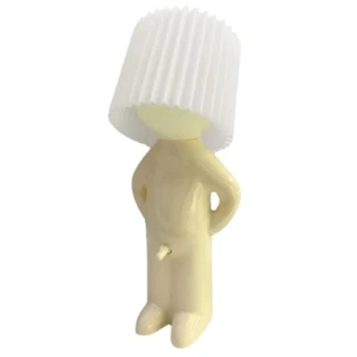 Image of anso Naughty Boy Desk Lamp, Little Shy Man Creative Plastic Night Light, Home Decoration, Gift (White, Modern, Round, Touch, LED)