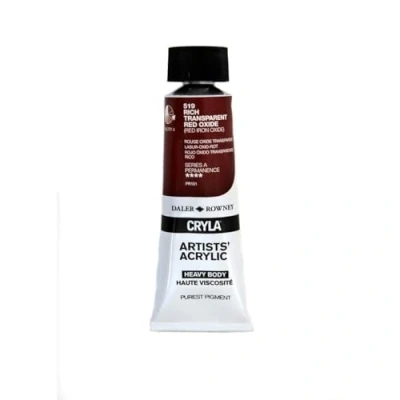 Image of Daler Rowney Cryla Acrylic 75 ml Rich Transparent Red Oxide, Professional Artists