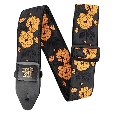 Image of Ernie Ball Jacquard Guitar/Bass Strap Tangerine Rose