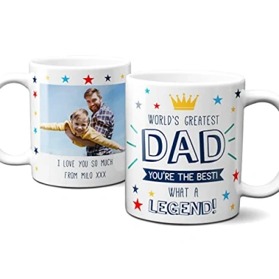 Image of Thoughtful Gifts Dad Mug Personalised for Gift or Present Cup Birthday Fathers Day Christmas Add own Photo and Message