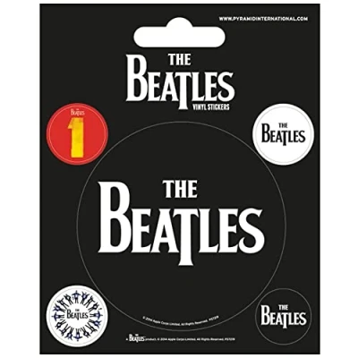 Image of Pyramid International The Beatles (Black) Vinyl Stickers, Paper, Multi Colour, 10 x 12.5 1.3 cm