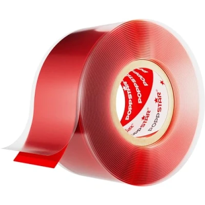 Image of POPPSTAR 1x 3m Self Fusing Silicone Band, Tape, Repair Electrical Tape and Sealing Strip (water tight, air tight), 25mm wide, red
