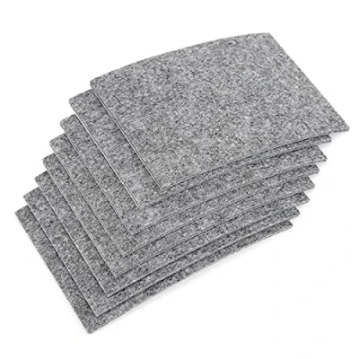 Image of 32nd Felt Furniture Feet Pads, Floor Protector with Self Adhesive Back Rectangle (10CM X 15CM) Grey 8 Pack