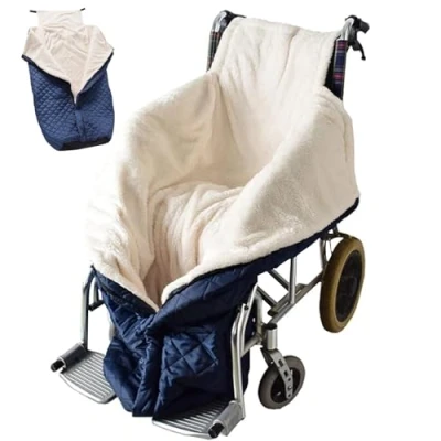 Image of OnIUeZky Wheelchair Blanket Adult Waterproof Winter Cosy with Fleece Lined and Zipper Universal Fit Warm Cover for Keeping ..