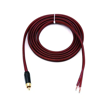 Image of MEIRIYFA Speaker Cable to RCA Plug, Bare Wire Replace Plug Connector Adapter Open Audio Video Repair Cord (RCA Male)