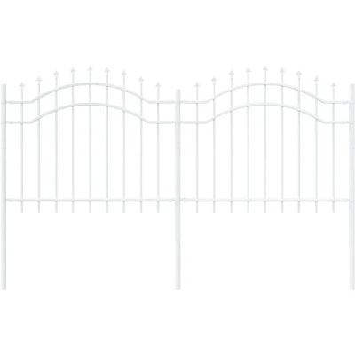 Image of vidaXL Garden Fence White 140 cm Powder coated steel