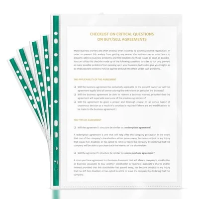Image of Heavy Duty 100 Extra Strong A4 Punched Pockets Filing Glass Crystal Clear 90 Micron