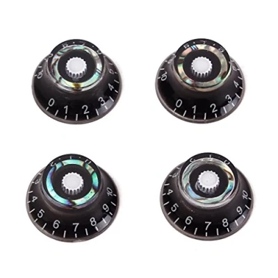 Image of Alnicov Guitar Contral Knobs,Black Electric Speed Knobs Tone Volume Control Abalone Blue Green 4 Pack
