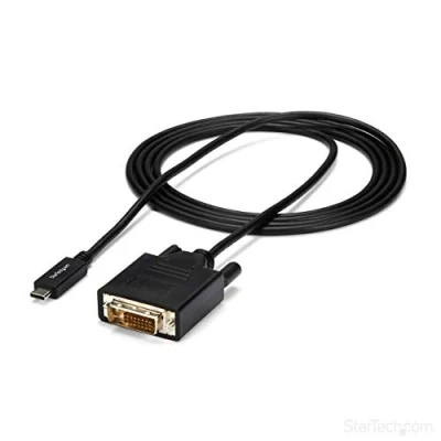 Image of StarTech.com USB C to DVI Cable 6 ft / 2m 1080p 1920x1200 Monitor Computer (CDP2DVIMM2MB)