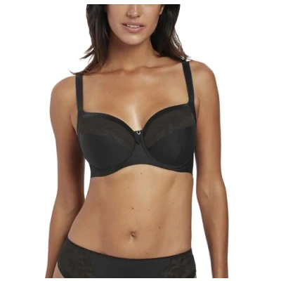 Image of Fantasie Womens Illusion Full Cup Side Support Bra Black Nylon Size 40F