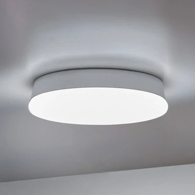 Image of Circle Bathroom LED Round Flush Ceiling Light Chrome 27.4cm 2495lm 3000K IP44