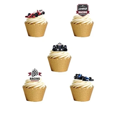 Image of Top That 18 Stand Up Premium EDIBLE Wafer Paper Formula One Racing Car Cake Toppers Decorations