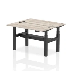 Image of Air B2B 1400x600mm Height Adjustable 2P Bench Desk CP Grey Oak/Black
