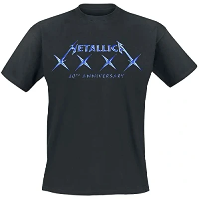 Image of Metallica T Shirt 40 XXXX Band Logo Official Mens Black Small