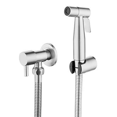 Image of LOSCHEN Stainless Steel Bidet Sprayer kit for Toilet,Hand Held Shattaf Toilet Attachment Pet Bath/Personal Hygiene/Bathroom/Closestool, Easy to Install