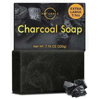 Image of O Naturals Moisturizing Soap Bar (1pc, 220g) Natural Bar, Organic Body Bars, Face &amp; Hand Shower Soap, Wash Stocking Stuffers for Adults Charcoal